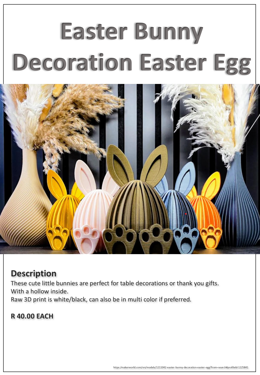 Easter Bunny Decoration Egg